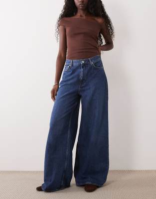 Arket Cedar High Rise Baggy Jeans In Blue