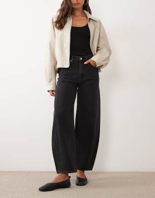 Arket Cedar High Rise Baggy Jeans In Black