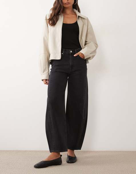 ARKET Cedar high rise baggy jeans in washed black - view 1