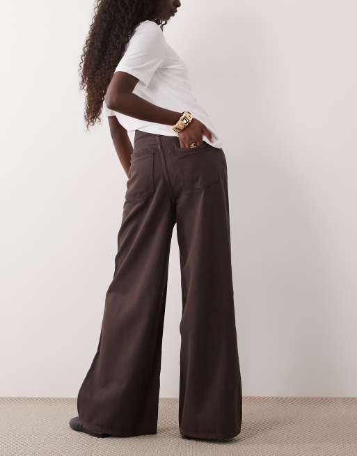ARKET Cedar high rise wide leg jeans in brown, 2 of 5