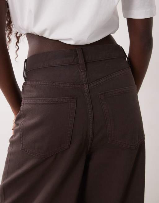 ARKET Cedar high rise wide leg jeans in brown, 4 of 5