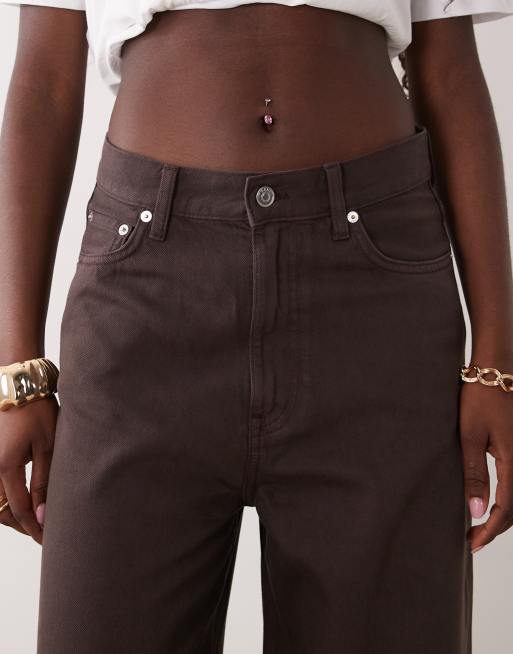 ARKET Cedar high rise wide leg jeans in brown, 5 of 5