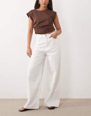 ARKET Cedar high rise wide leg jeans in white