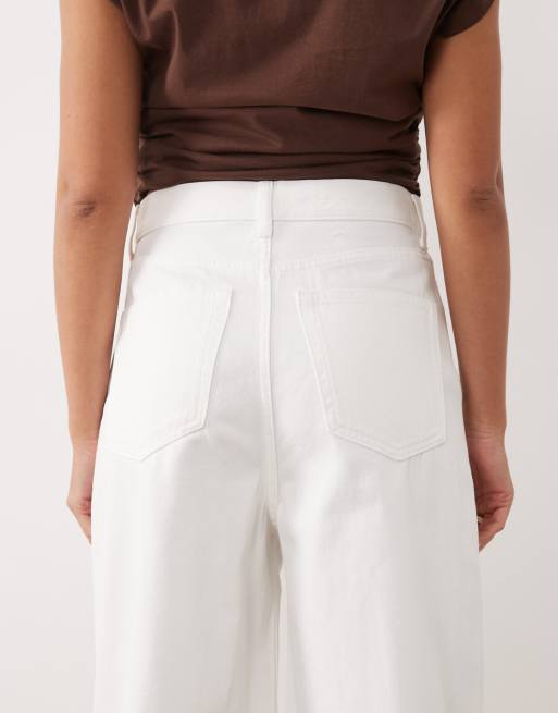 ARKET - Cedar - Jeans met wijde pijpen en hoge taille in wit, 4 van 5