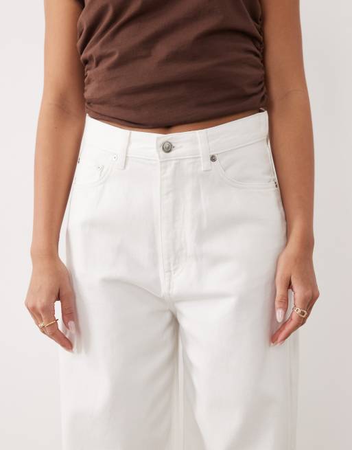 ARKET - Cedar - Jeans met wijde pijpen en hoge taille in wit, 5 van 5