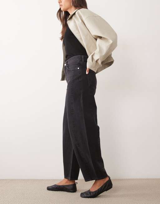 ARKET Cedar vaqueros baggy de talle alto en negro lavado, 3 de 5