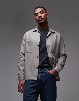 ARKET - Chemise avec col rétro - Gris