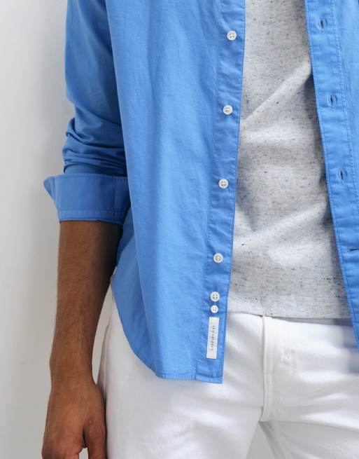 ARKET chemise coupe décontractée en coton bleu, 3 de 5