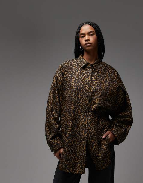 ARKET - Chemise épaisse à imprimé léopard avec manches chauve-souris - view 1