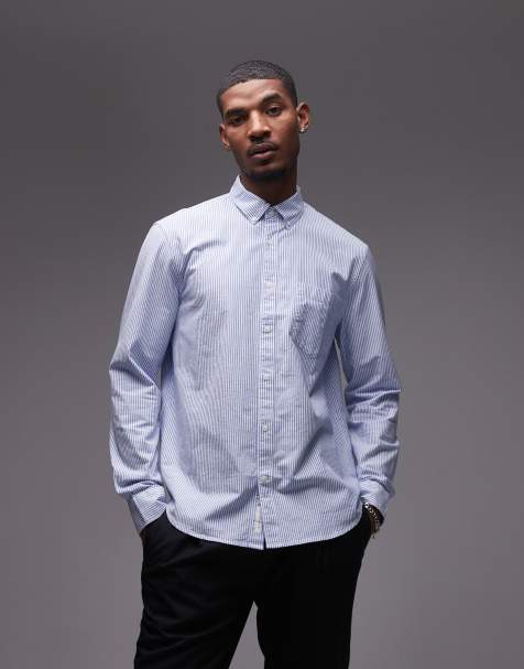 ARKET - Chemise Oxford à rayures - Bleu/blanc - view 1