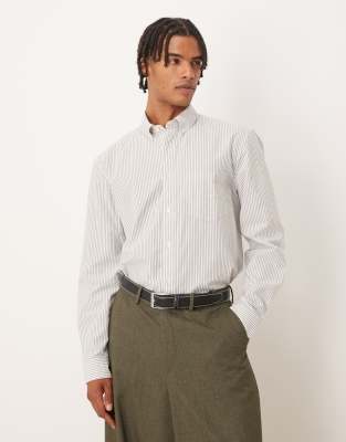 ARKET - Chemise Oxford à rayures - Gris clair