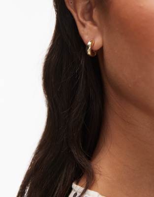 ARKET chunky hoop earrings in gold plated brass