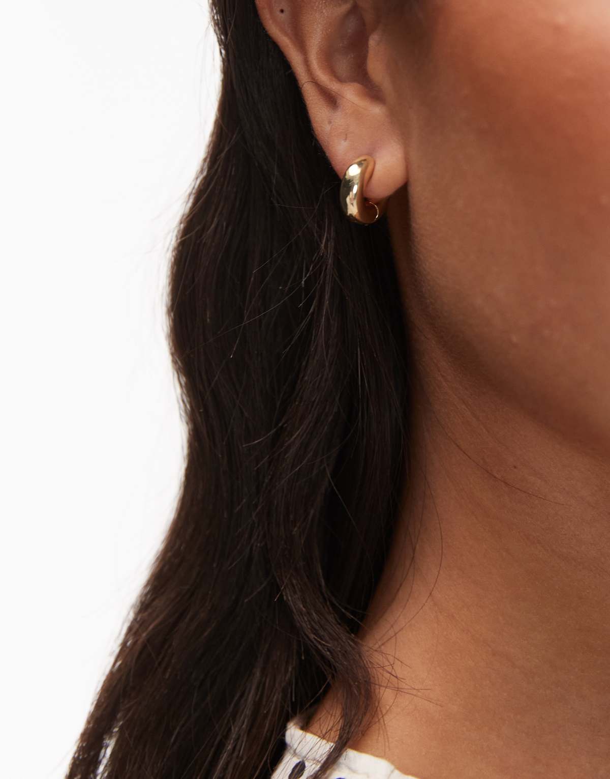 ARKET chunky hoop earrings in gold plated brass
