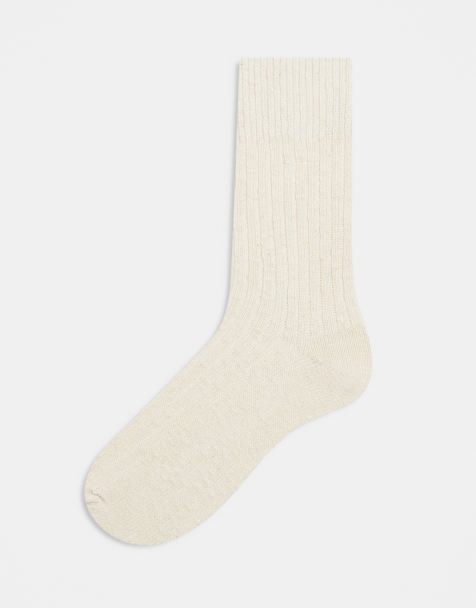 ARKET chunky rib rib socks in off white  - view 1