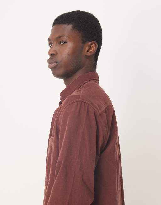 ARKET – Ciemnobrązowa sztruksowa koszula z kołnierzykiem button-down, 4 z 5