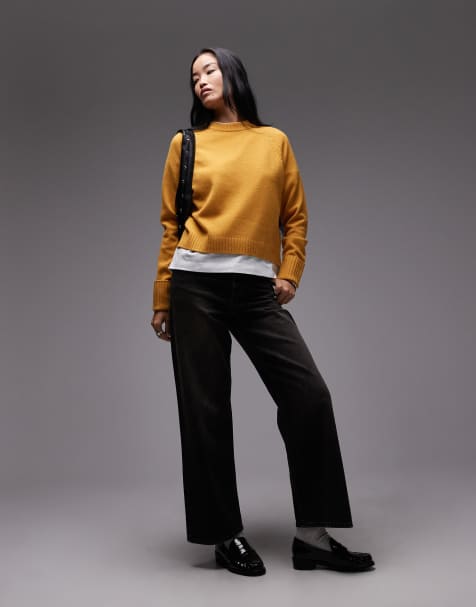 ARKET wool crew neck sweater in burnt orange