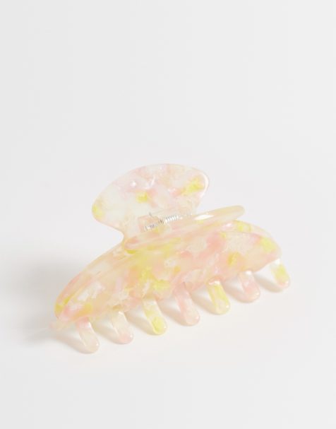 ARKET claw clip in yellow multi - view 1