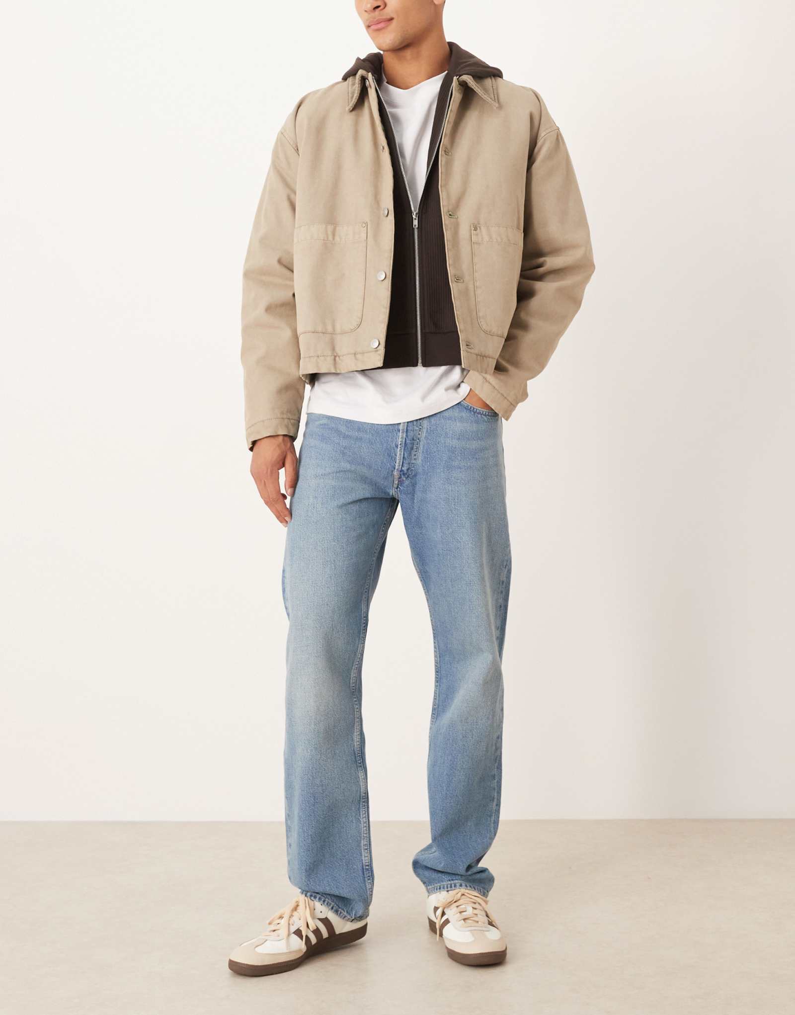 Аутентичные джинсы прямого кроя ARKET Cliff винтажного синего цвета средней стирки