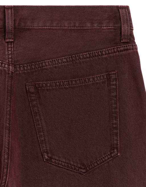 ARKET - Cloud - Baggy jeans met lage taille, wijde pijpen en wassing in bordeauxrood, 4 van 5