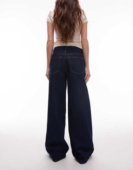 Plage　RIAM SUPER LOOSE DENIM ample low rise loose wide leg jeans - Gasoline Blue - Medium