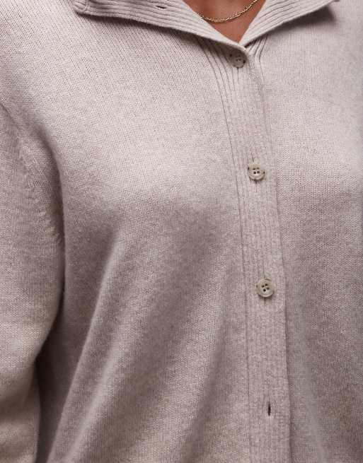 ARKET co-ord cashmere hoodie in light beige melange, 3 of 4