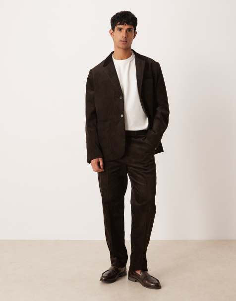 ARKET co-ord pure cotton cord straight leg pants in dark brown - view 1