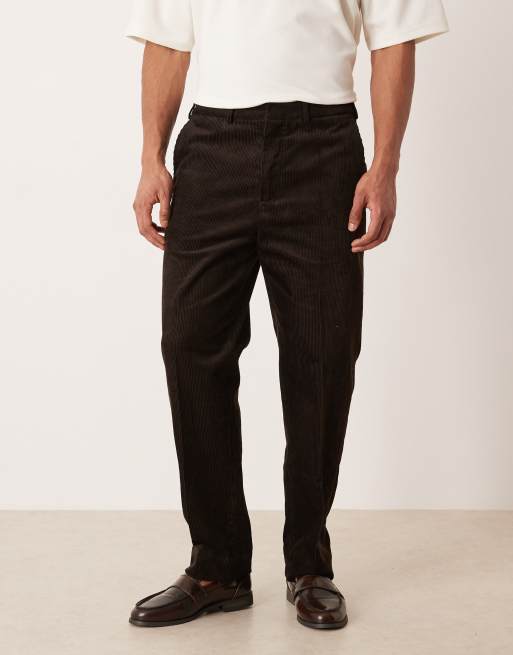 ARKET co-ord pure cotton cord straight leg pants in dark brown, 2 of 5