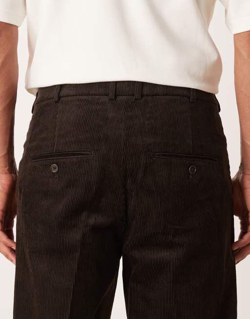 ARKET co-ord pure cotton cord straight leg pants in dark brown, 4 of 5