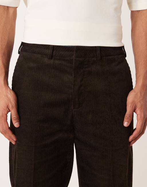ARKET co-ord pure cotton cord straight leg pants in dark brown, 5 of 5