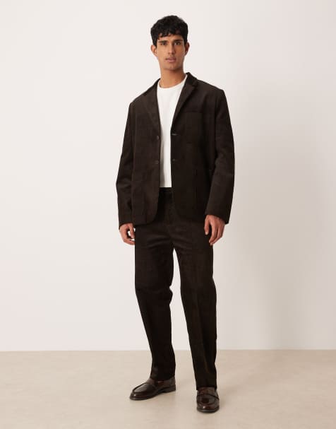 ARKET co-ord pure cotton cord straight leg trousers in dark brown - view 1