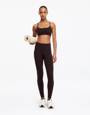 Arket Co-ord Soft Seamless Leggings In Brown