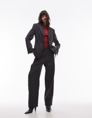 Arket Co-ord Wool Blend Blazer With Cinched Waist In Gray