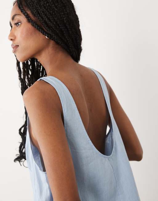 ARKET - Combishort de plage en pur lin - Bleu poudré, 4 de 4