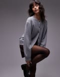 [Arket] ARKET compact knit cardigan with button front in grey (part of a set) XS Grey