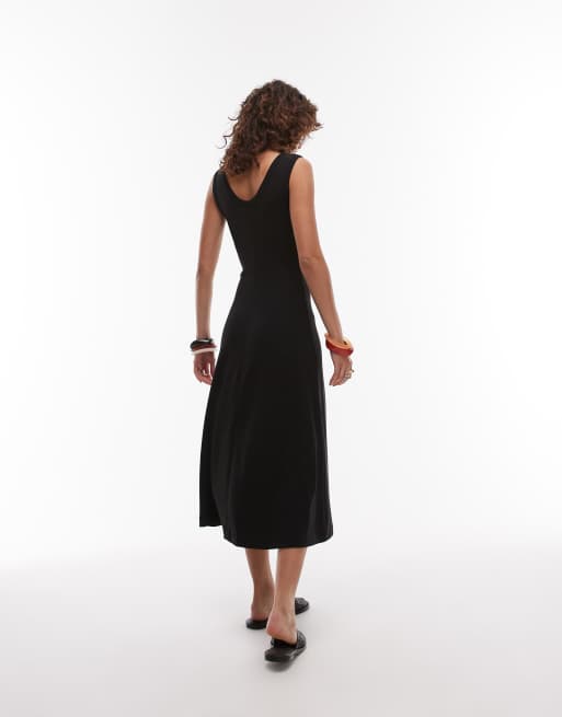 ● EMIS ● SLEEVELESS KNIT DRESS-BLACK Sleeveless Sheath Knit Dress, Black