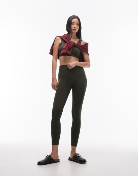 ARKET - Completo verde kaki super morbido senza cuciture con reggiseno e leggings - view 1
