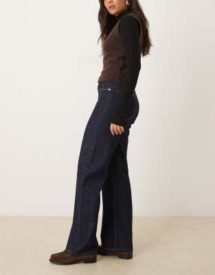 Arket Coral High Waist Relaxed Leg Jeans In Blue