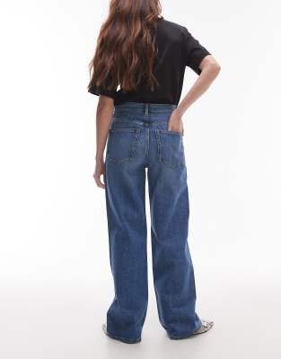 Arket Coral High Waist Relaxed Leg Jeans In Blue