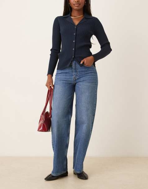 ARKET - Coral - Jean décontracté à taille haute - Bleu moyen délavé vintage - view 1