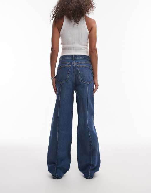 Arket - Coral - Jeans comodi a vita alta blu slavato vintage medio con nervature, 2 di 5