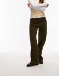 [Arket] ARKET Coral low rise baggy wide leg stretch cord pants in khaki green 42 Khaki green