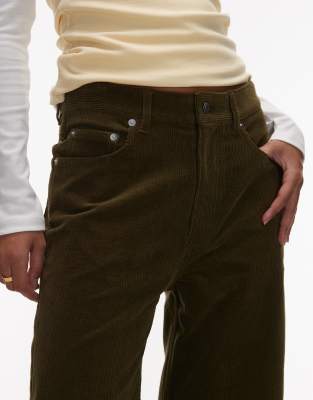 Arket Coral Low Rise Baggy Wide Leg Stretch Cord Pants In Black