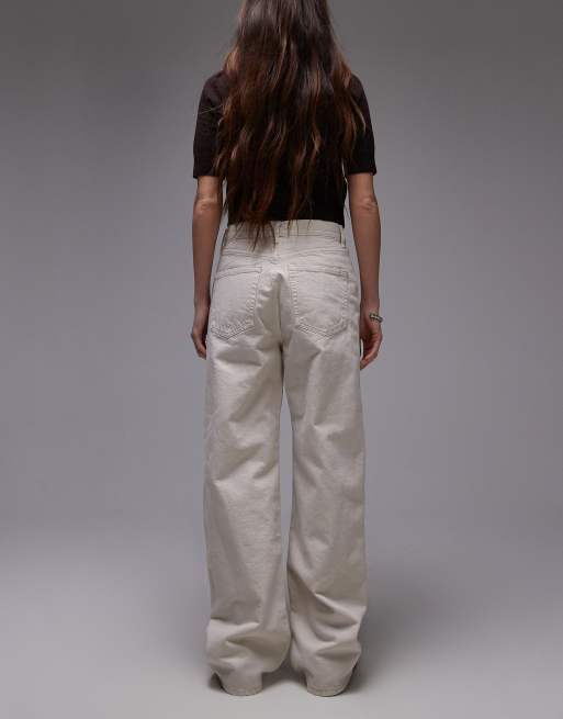 ARKET - Coral - Ruimvallende jeans met hoge taille in gebroken wit, 2 van 5