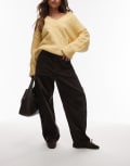 [Arket] ARKET cord barrel leg pants in seam detail in brown 40 BROWN