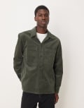 [Arket] ARKET cord overshirt with front patch pockets in khaki green 44 KHAKI
