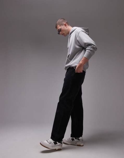 ARKET cord relaxed leg pants with five pocket detail in black - view 1