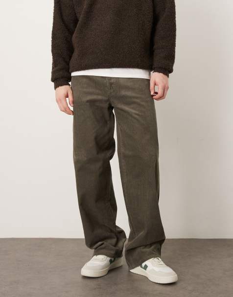 ARKET cord straight leg trousers in mole brown