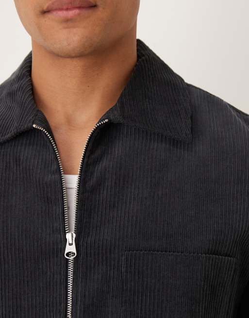 Corduroy Jacket PORT BY ARK サイズ2 ARKET cord zip up jacket with front pocket in navy blue | ASOS