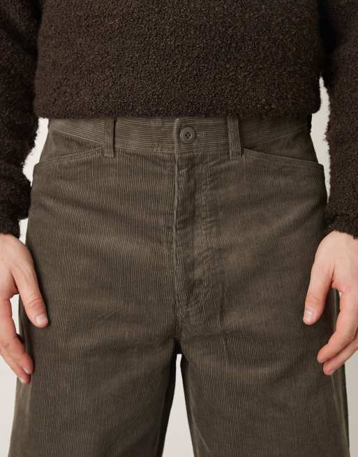 ARKET - Corduroy broek met rechte pijpen in grijs-bruin, 4 van 5
