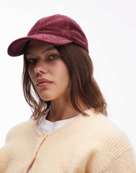 ARKET corduroy cap in dark red - view 1